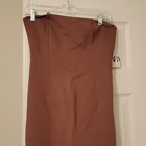 Zara mocha colored tube dress